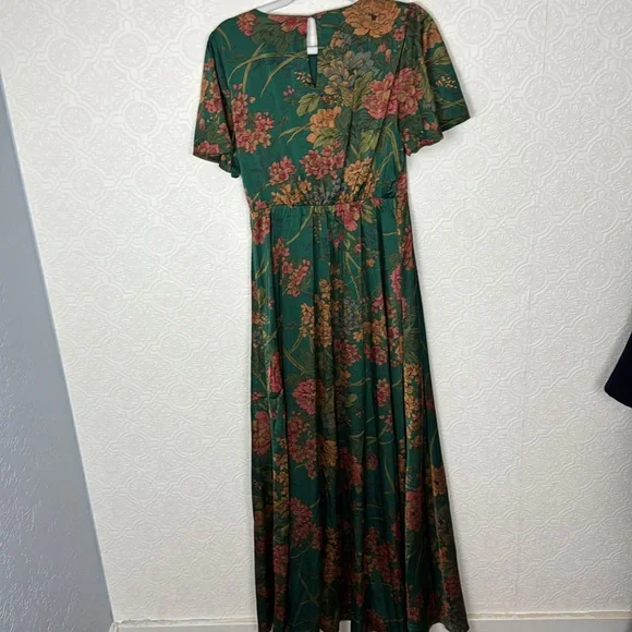 Baltic Born Dark Green Floral Maxi Dress with Rust Blooms - Picture 11 of 11